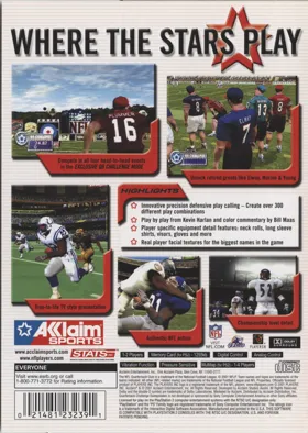 NFL QB Club 2002 box cover back